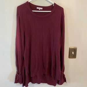 1. State Crewneck Tunic Sweater Tie sleeves large maroon